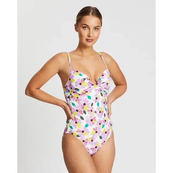 Kate Spade Floral One Piece Swimsuit Wallflower White XS New - Picture 1 of 13